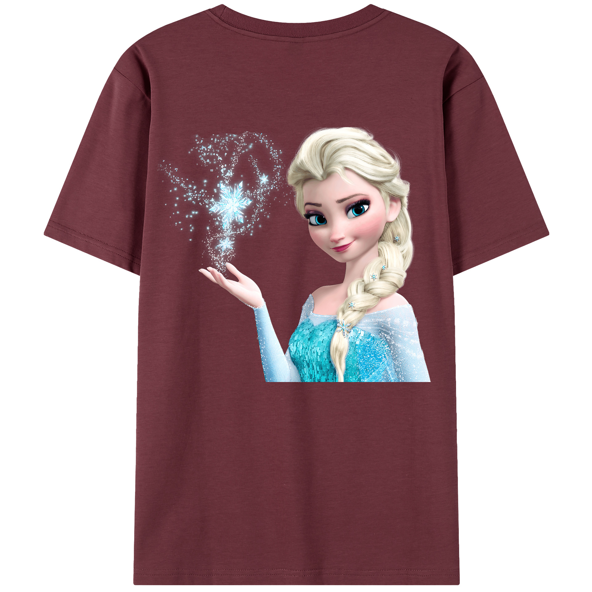 （画像用） アナと雪の女王 アンナ エルサ Frozen Anna Elsa 綿100％半袖Tシャツ（背面プリント）